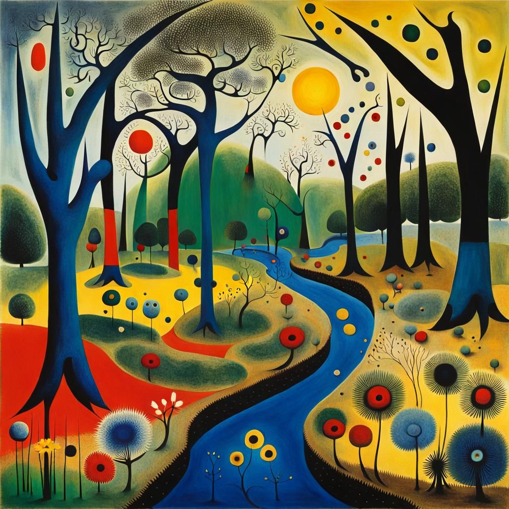 Surreal Forest Inspired by Miro and Ernst