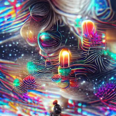 Astral Christmas Lights: Holographic Mixed Media Art