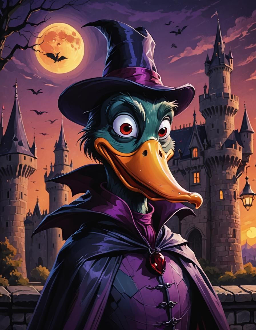 Cartoon Portrait of Count Duckula in Transylvania