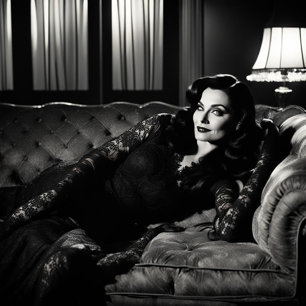 Retro Film Noir Portrait of an Actress