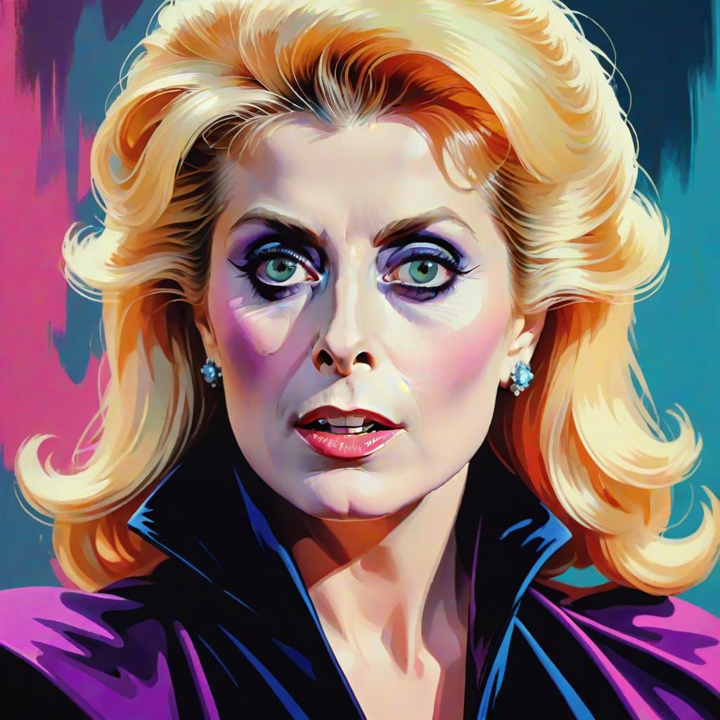 Pop Art Vampire Portrait in Vibrant Colors