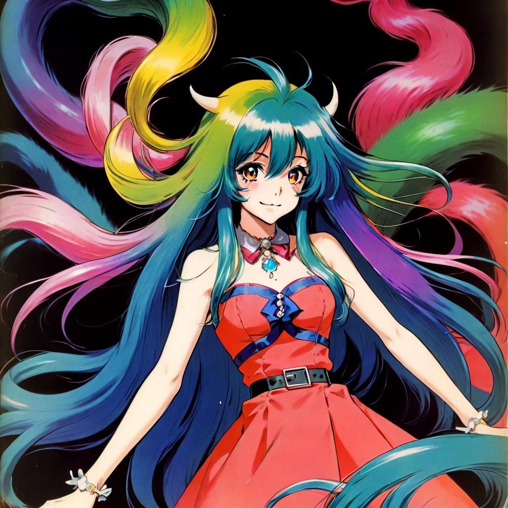 colourful long haired monster, full colour magazine photo, 1958, ral-dissolve, linquivera, liiv1 , JRPG, art by MSchiffe...