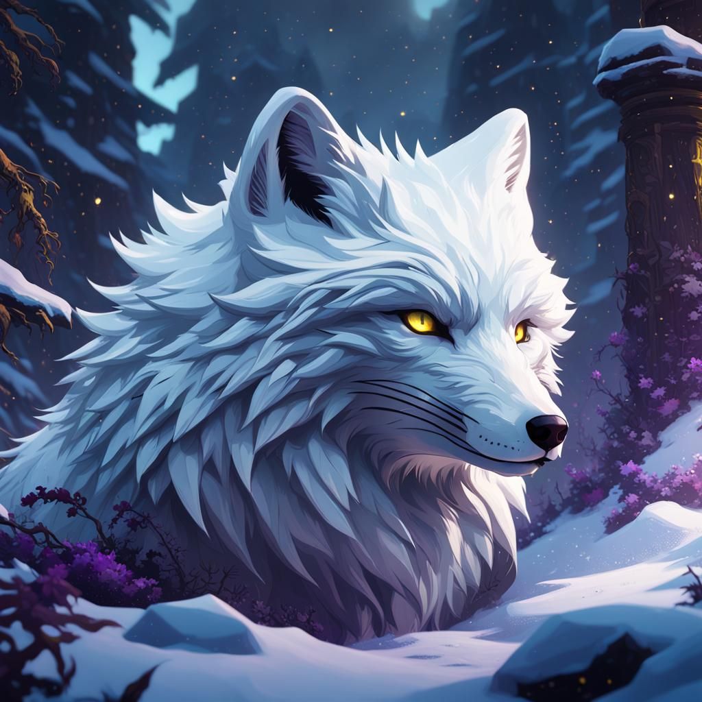 Arctic Snow Fox: Dark Fantasy Concept Art