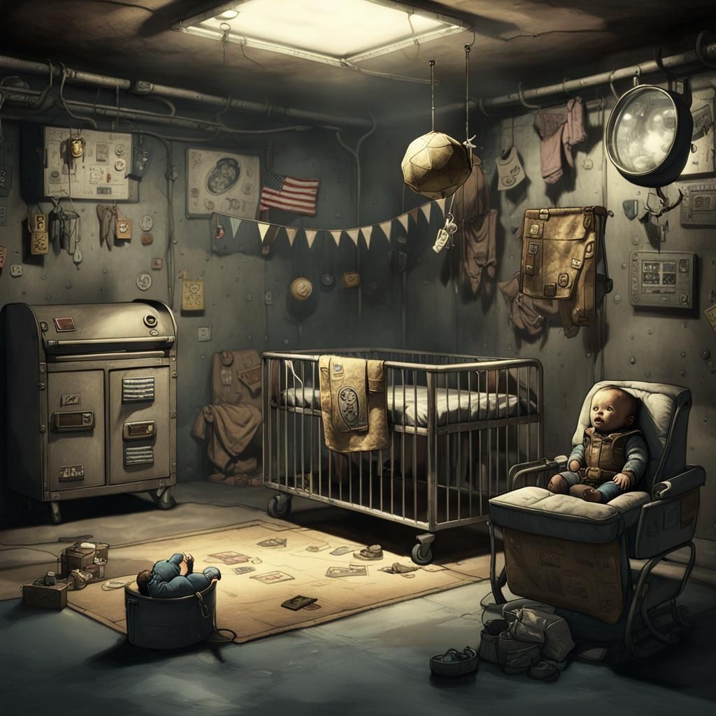 Post-Apocalyptic Baby Room in Fallout Vault