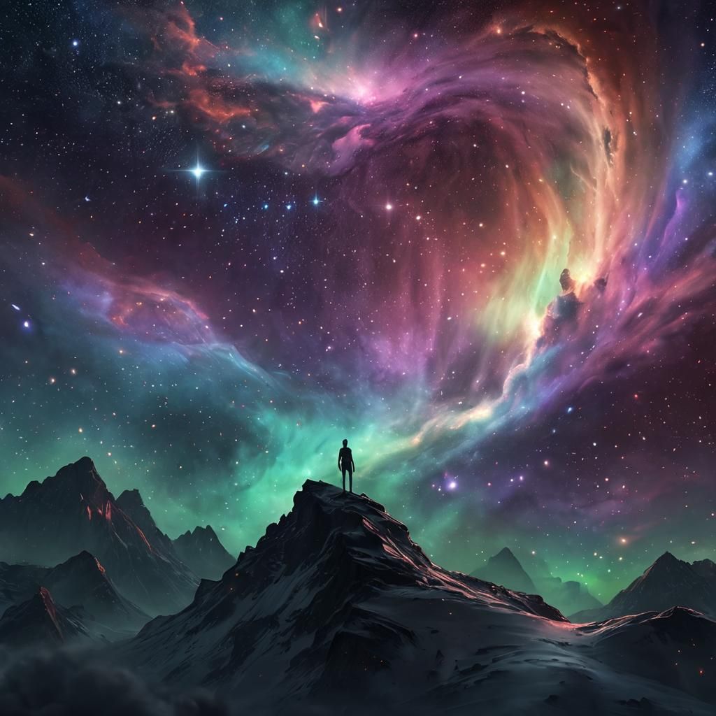 Astral Being in Cosmos: Digital Illustration