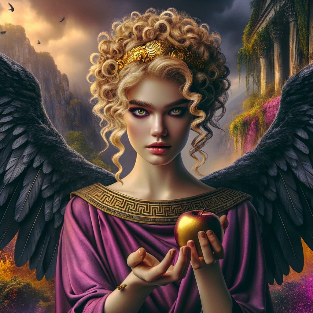Eris: Goddess of Discord in Hyper-Realistic Style