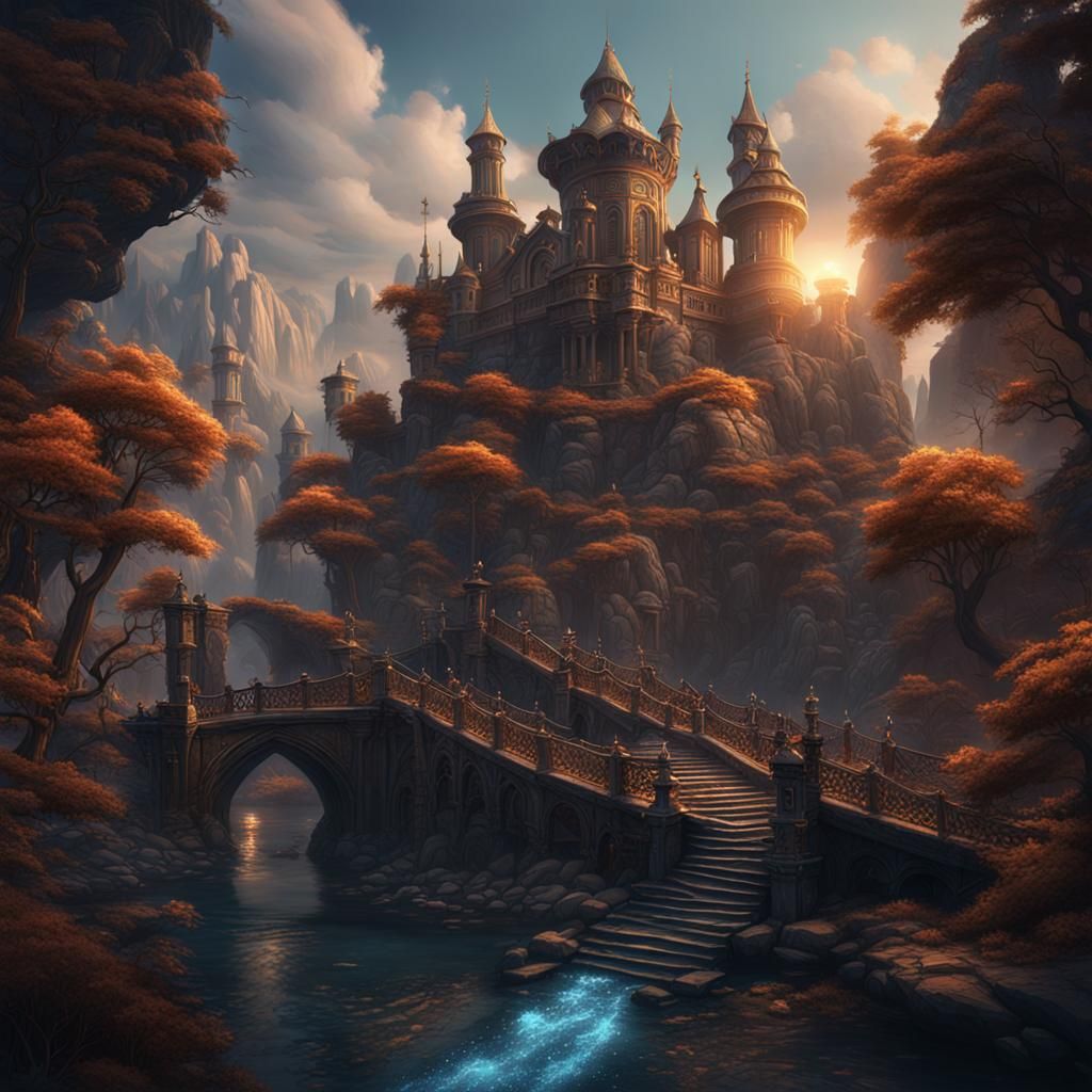 Detailed Matte Painting in Deep Color