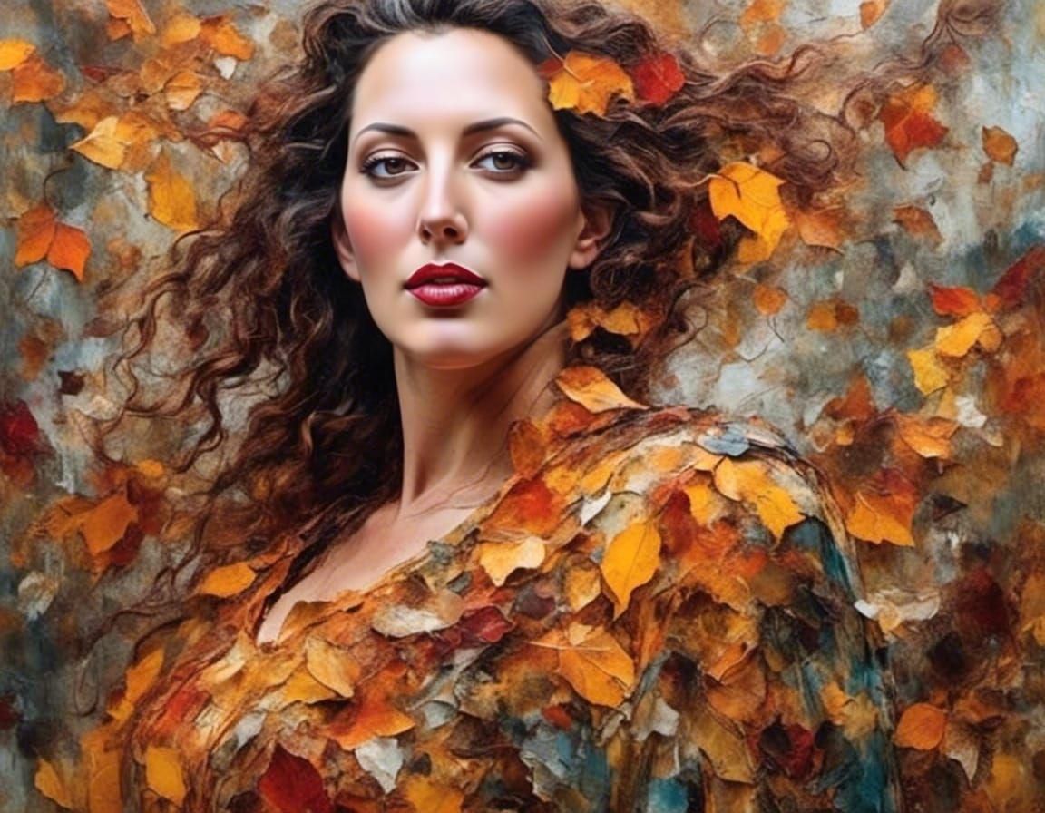 Autumn Leaf Dress in Abstract Garden