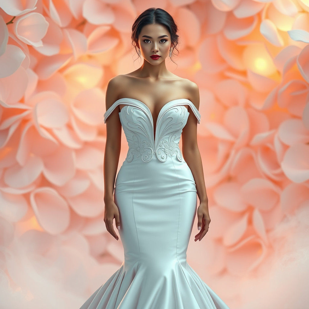 Haute Couture Wedding Gown with Floral Bodice