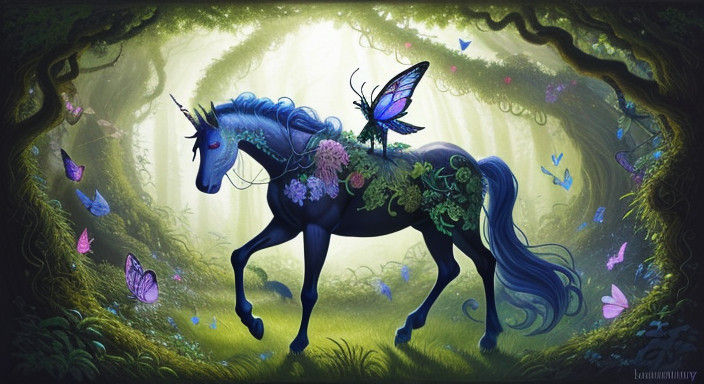 Whimsical Nature Goddess in Mythical Creature Concept Art
