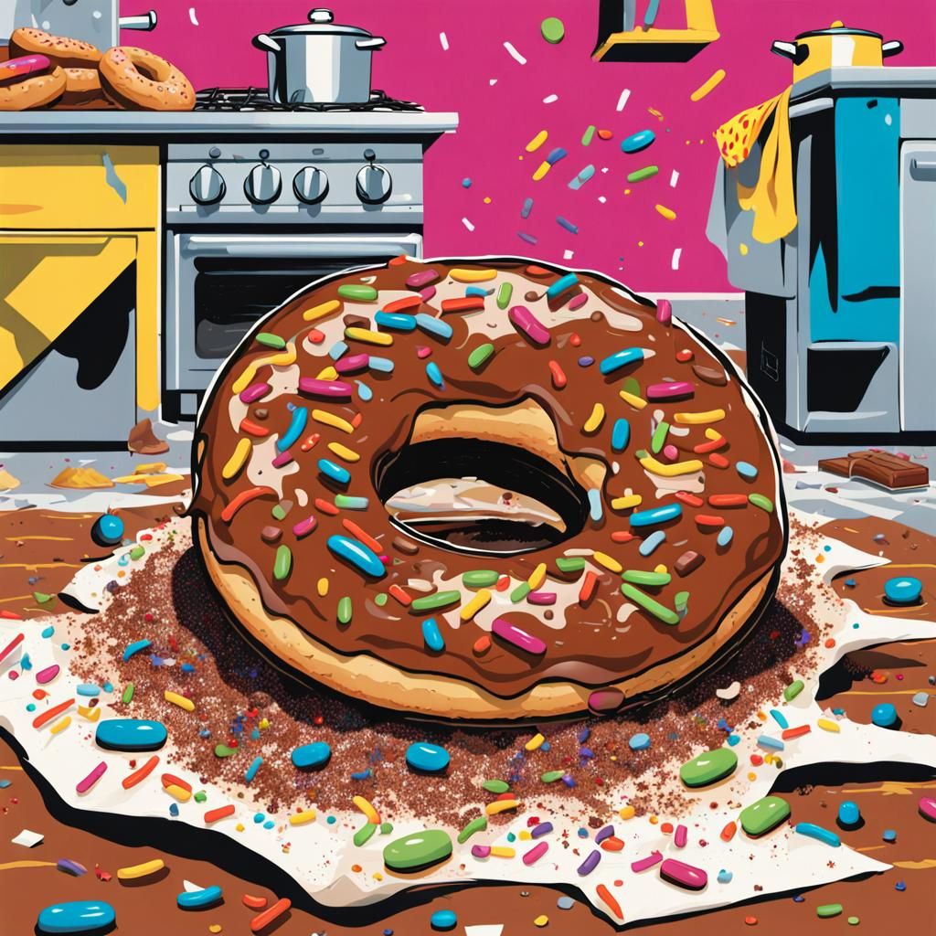 Sausage Doughnut in Comic Book Art Style