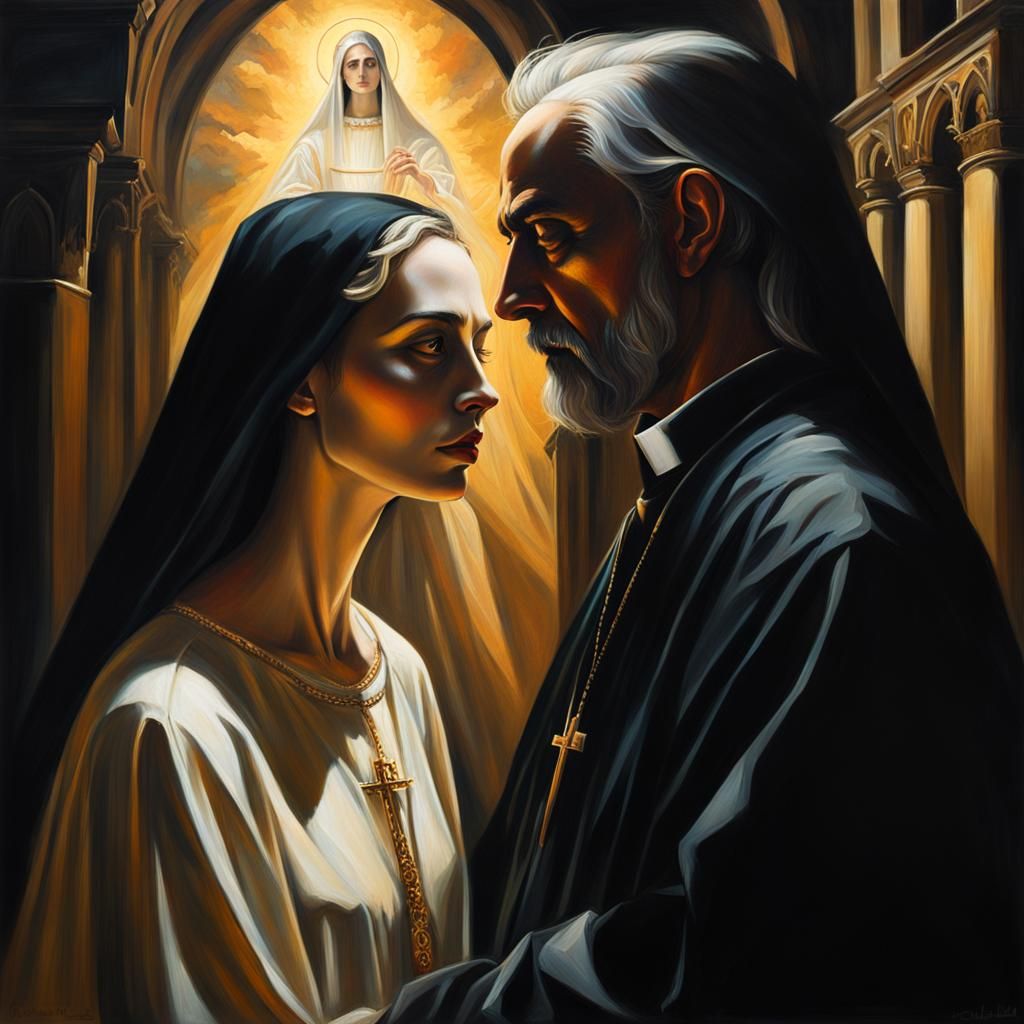 Priest Exorcising Demon, Gothic Renaissance Art