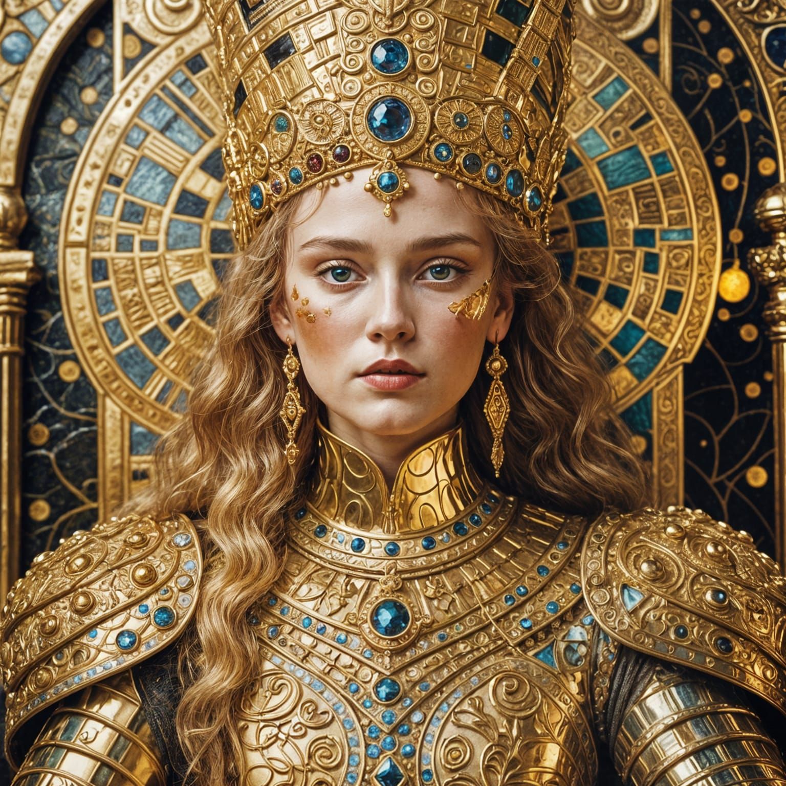 Queen Brunhild Portrait in Klimt Style