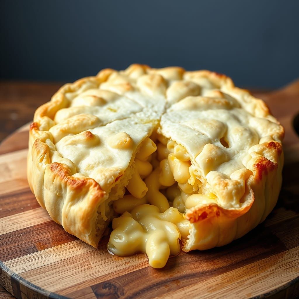 Gooey Mac and Brie Pastry Brie Wheel Delight