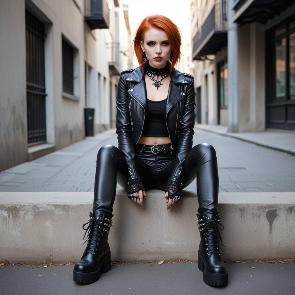 Gothic Inspired Portrait in Leather and Lace