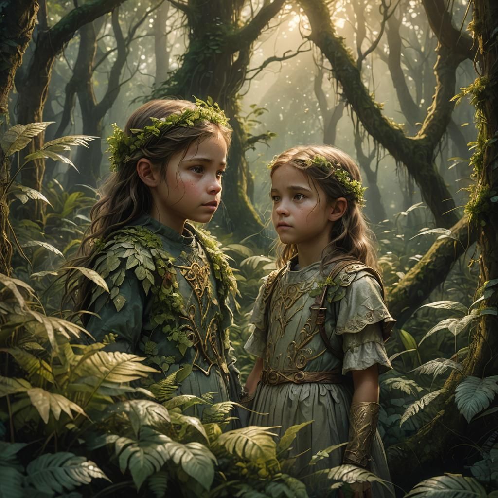 Small Girl in Overgrown Forest: Fantasy Concept Art
