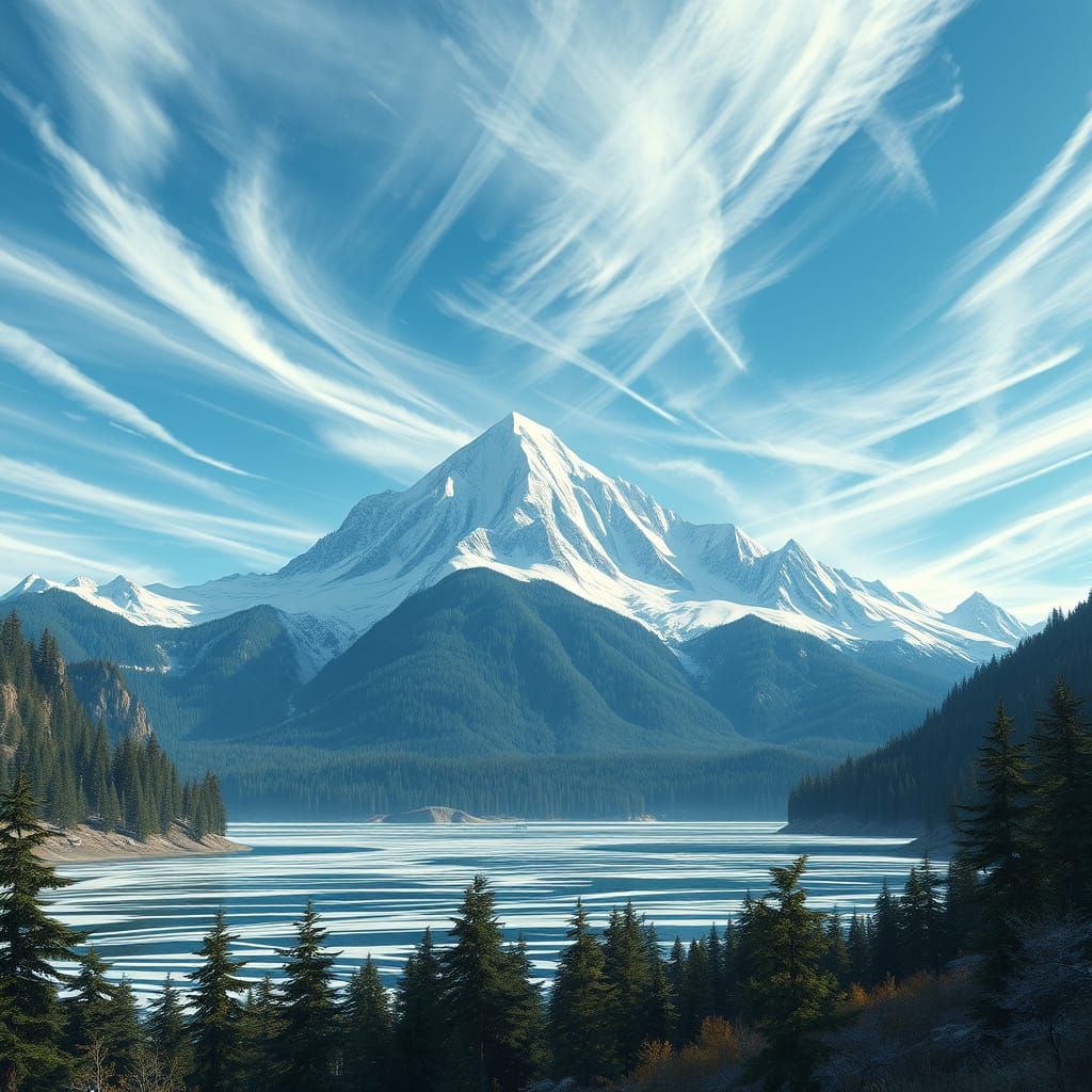 Surreal Mountain Paradise in Vibrant Colors