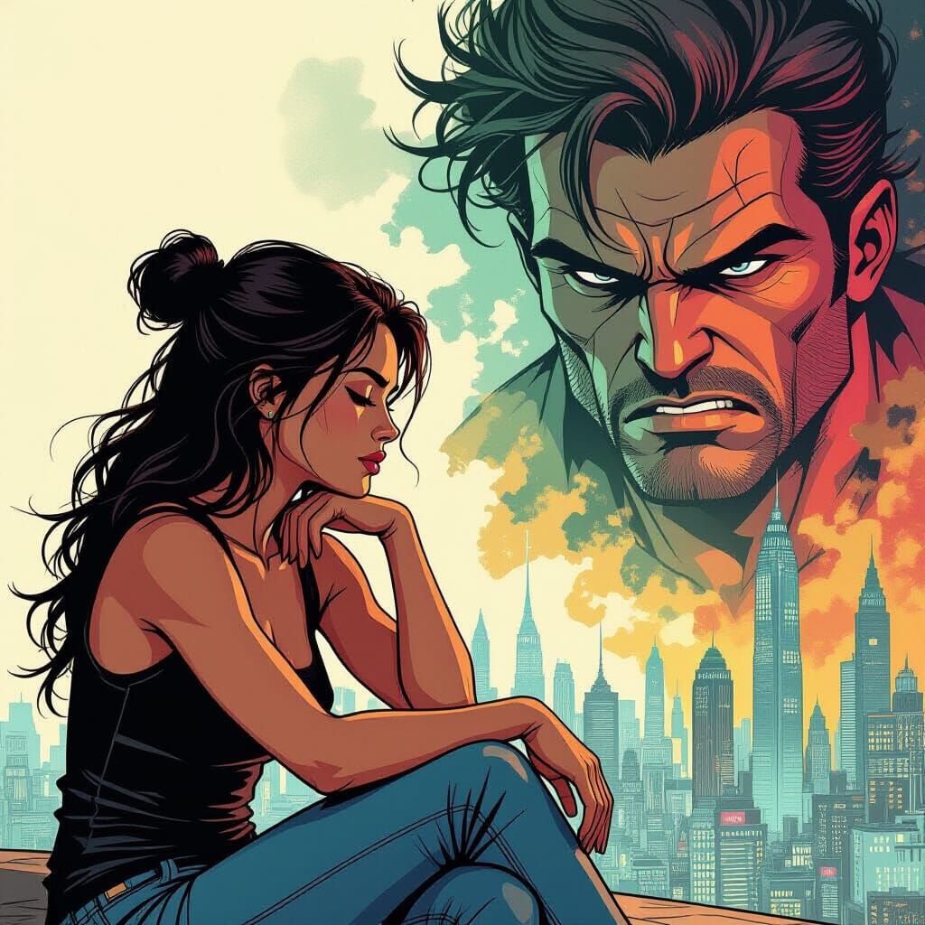 Contrasting Emotions in a Stylized Cityscape