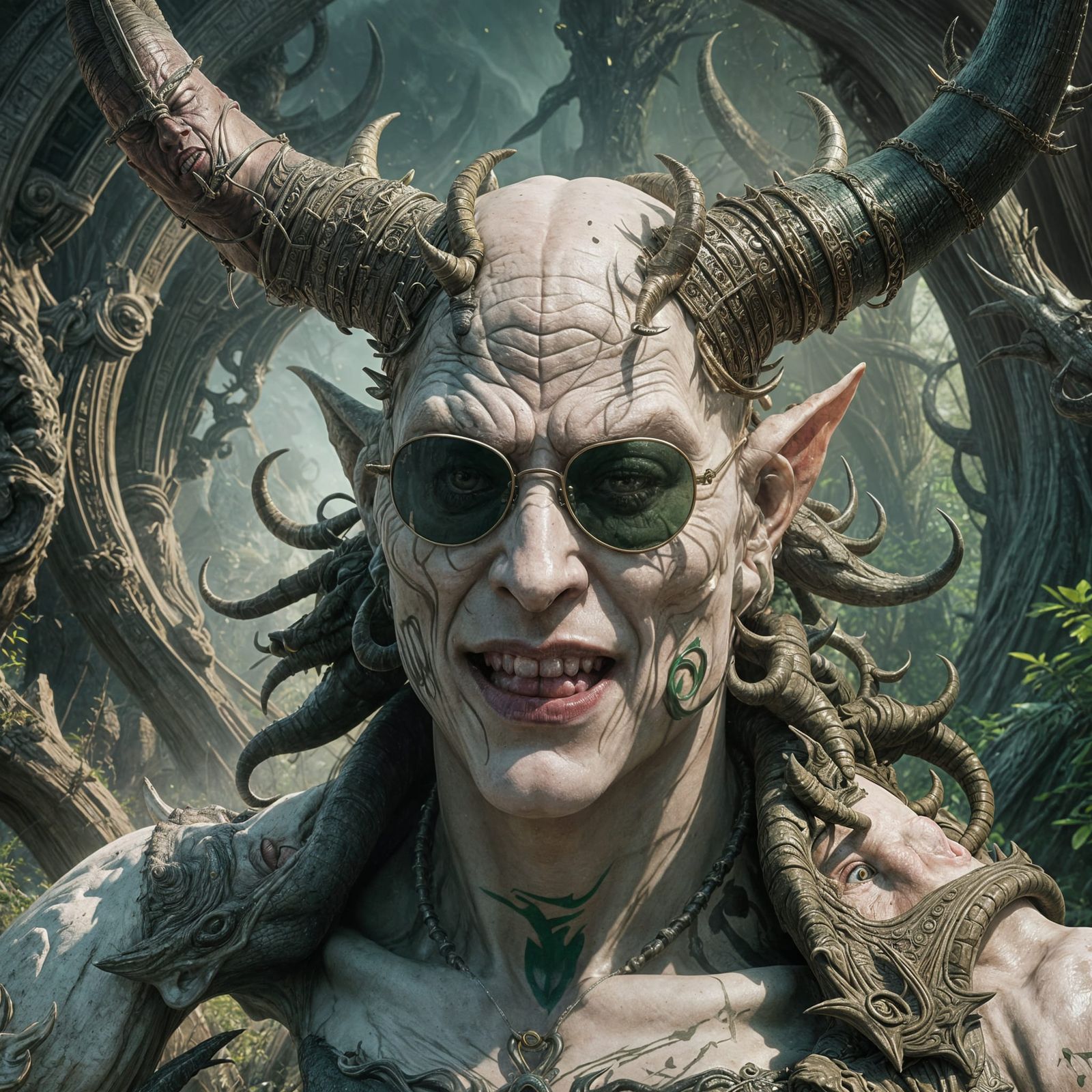 Chubby Demon Blowing Kiss: Detailed Digital Painting