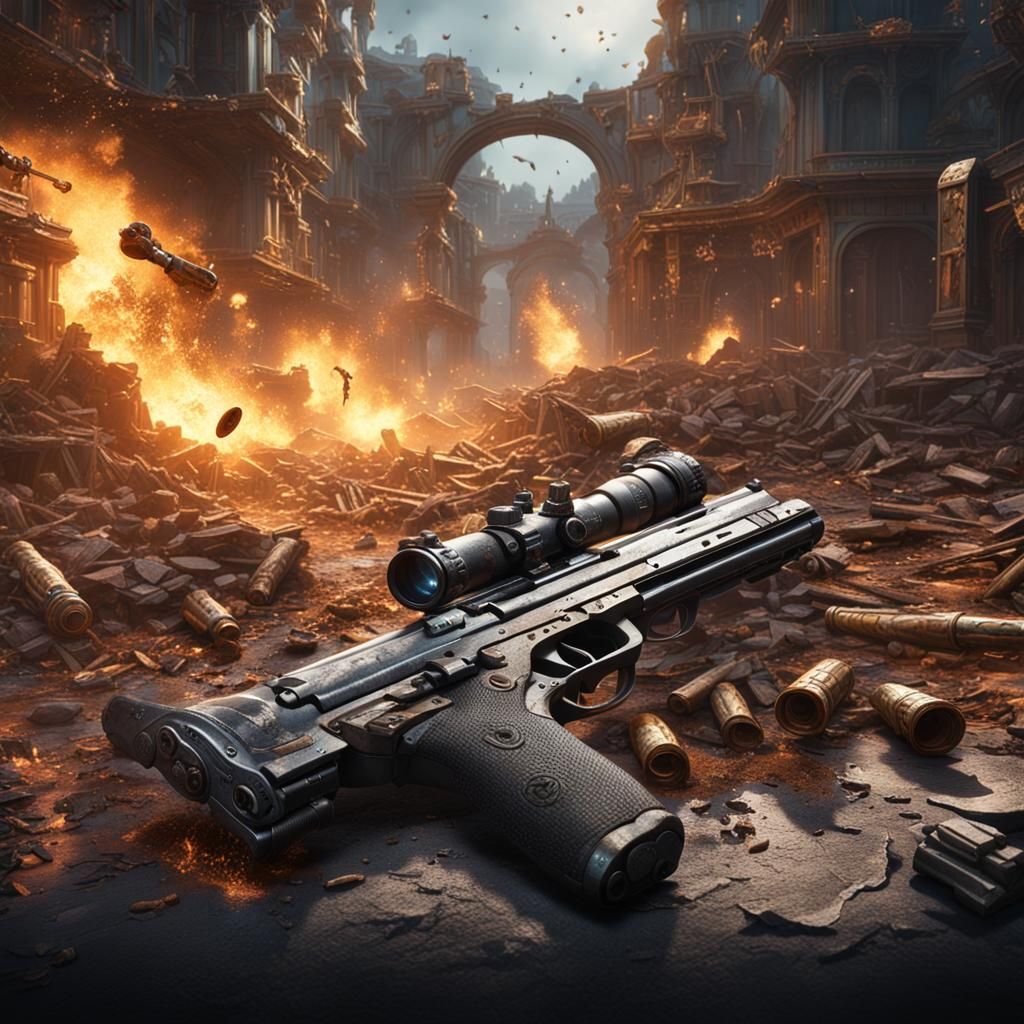 Gunfight Aftermath: Detailed Matte Painting in 8k