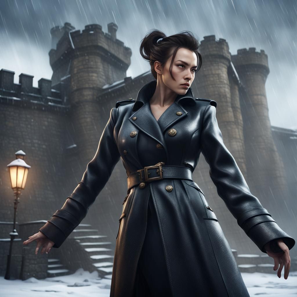 Chun Li in a Snow Storm, Detailed Matte Painting