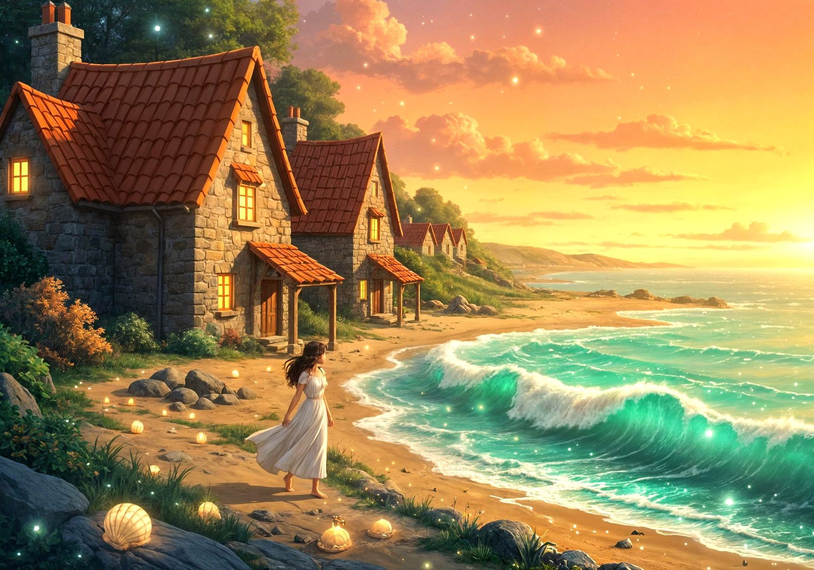 Enchanted Coastal Cottages at Twilight