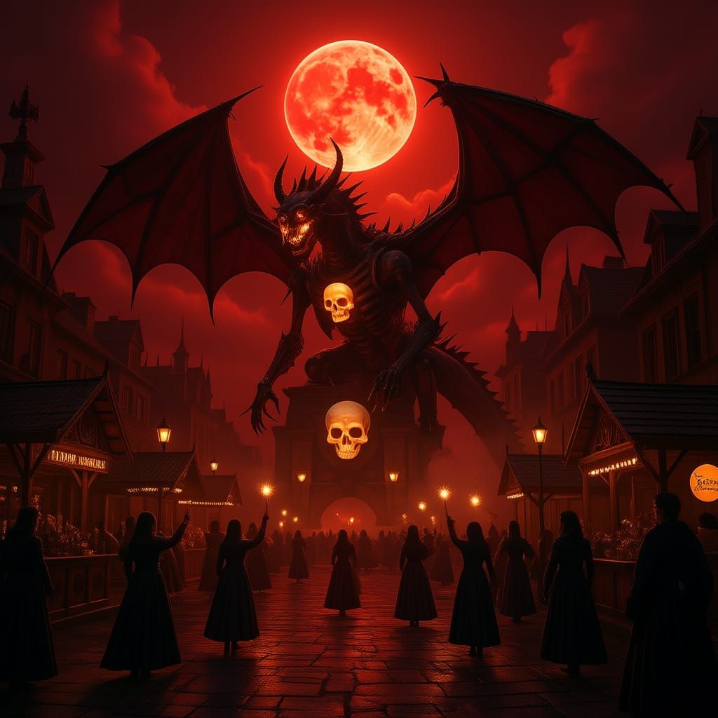 Surreal Shadow's Eve Festival with Skull Lanterns