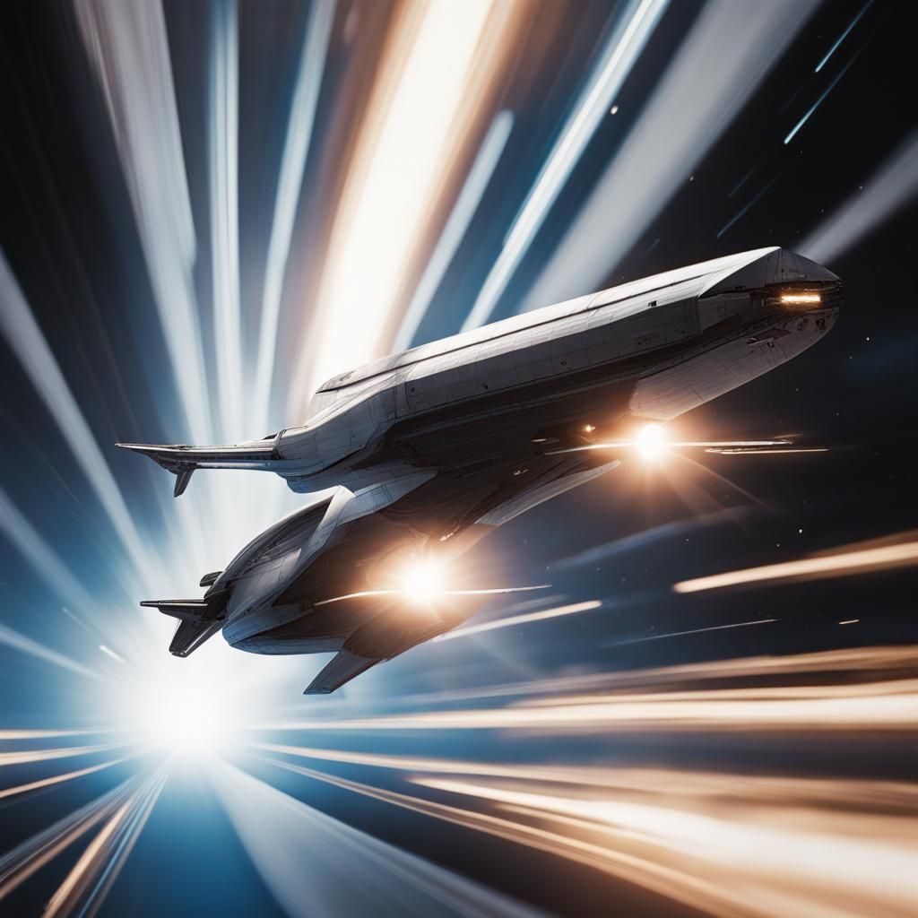 Freighter Starship Pursuing at Light Speed