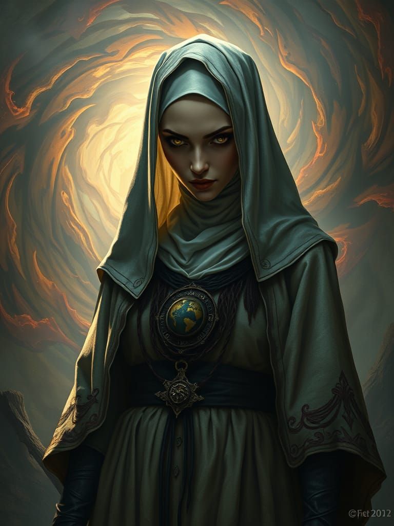 Dark Nun Confronts the Shadows in a Mystical, Post-Apocalypt...