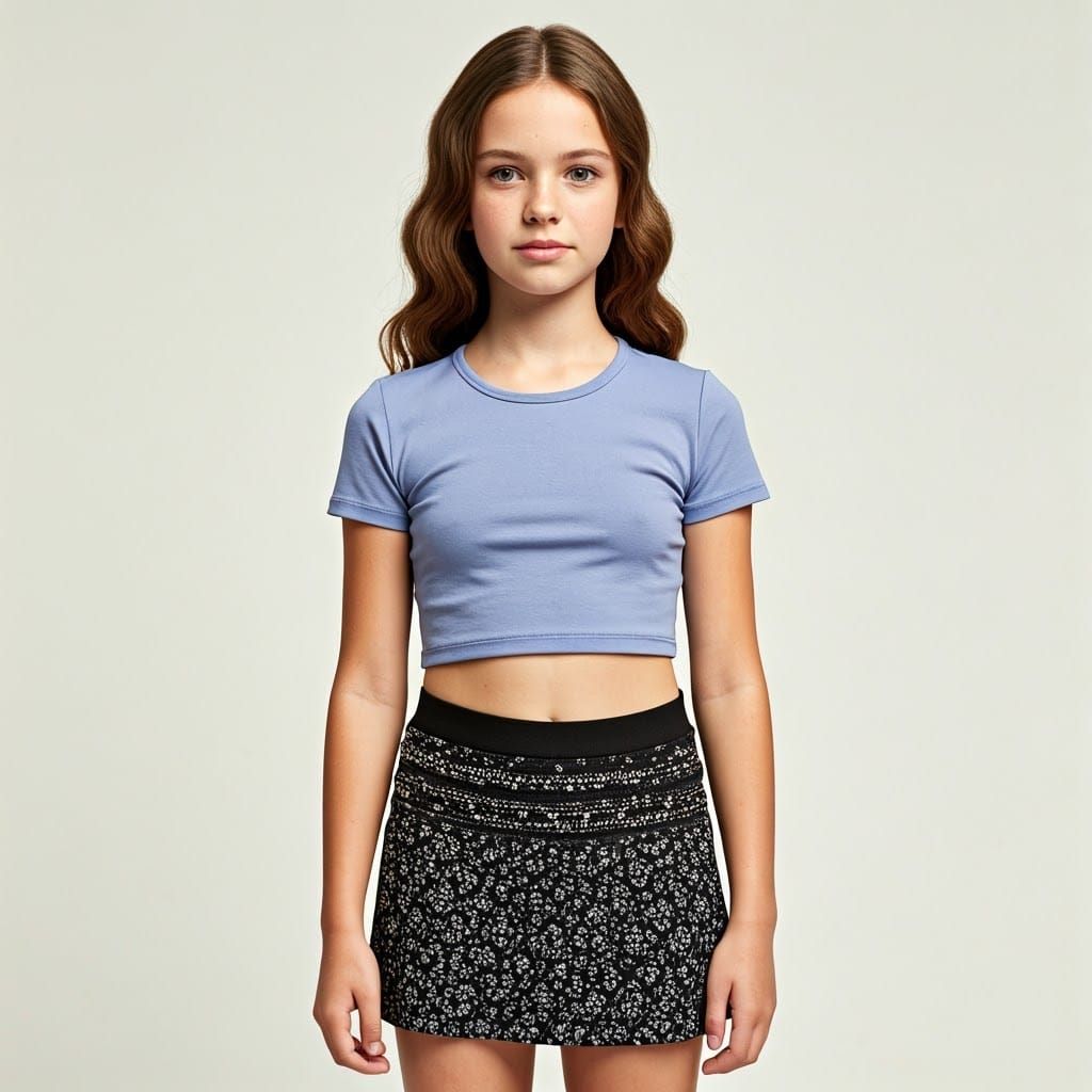 Freckled Teenager Poses in Studio Portrait