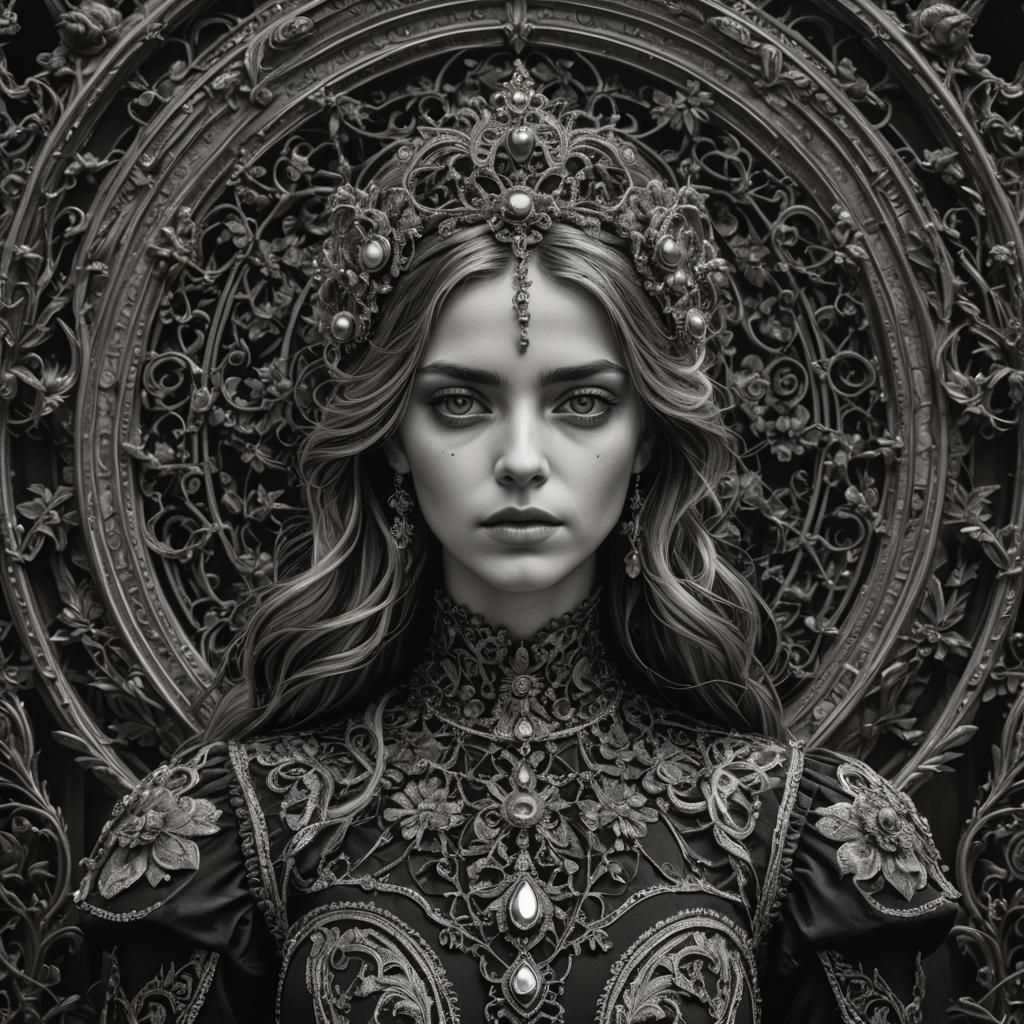 Hyperrealistic Noir Royale Portrait in High Definition