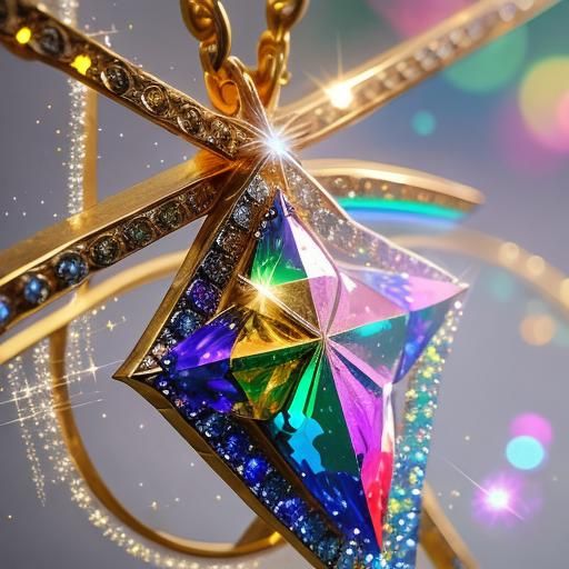 Golden Orb with Crystal Cross: Glamorous Fine Art