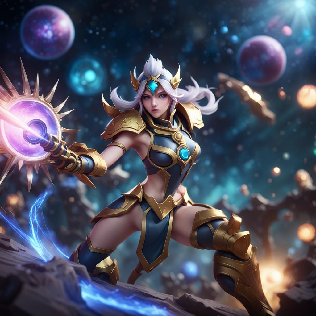 Cosmic Battle Scene in Holographic 3D