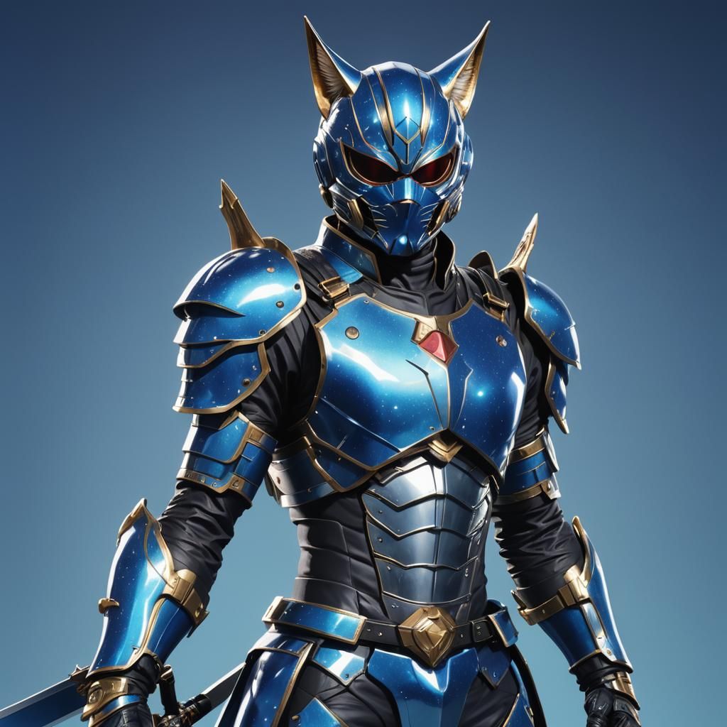 Kamen Rider Knight in Reflective Blue Armor