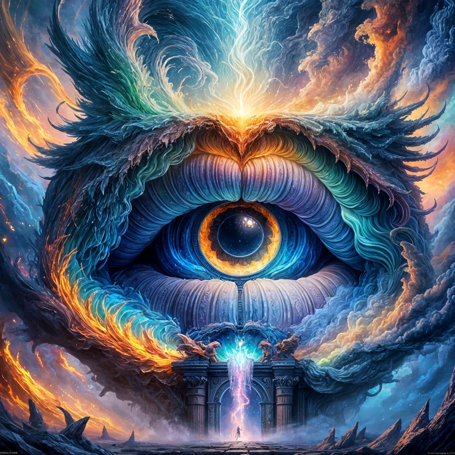Glowing Portal Mouth: Fantasy Matte Painting