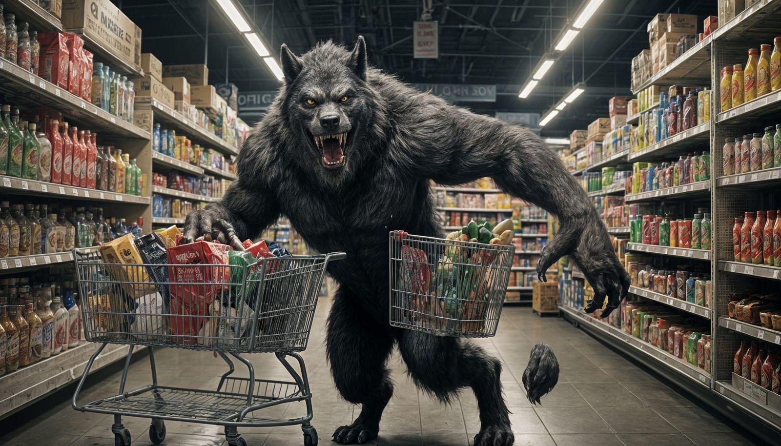 Werewolf Supermarket Spree in Ultra Realistic HD