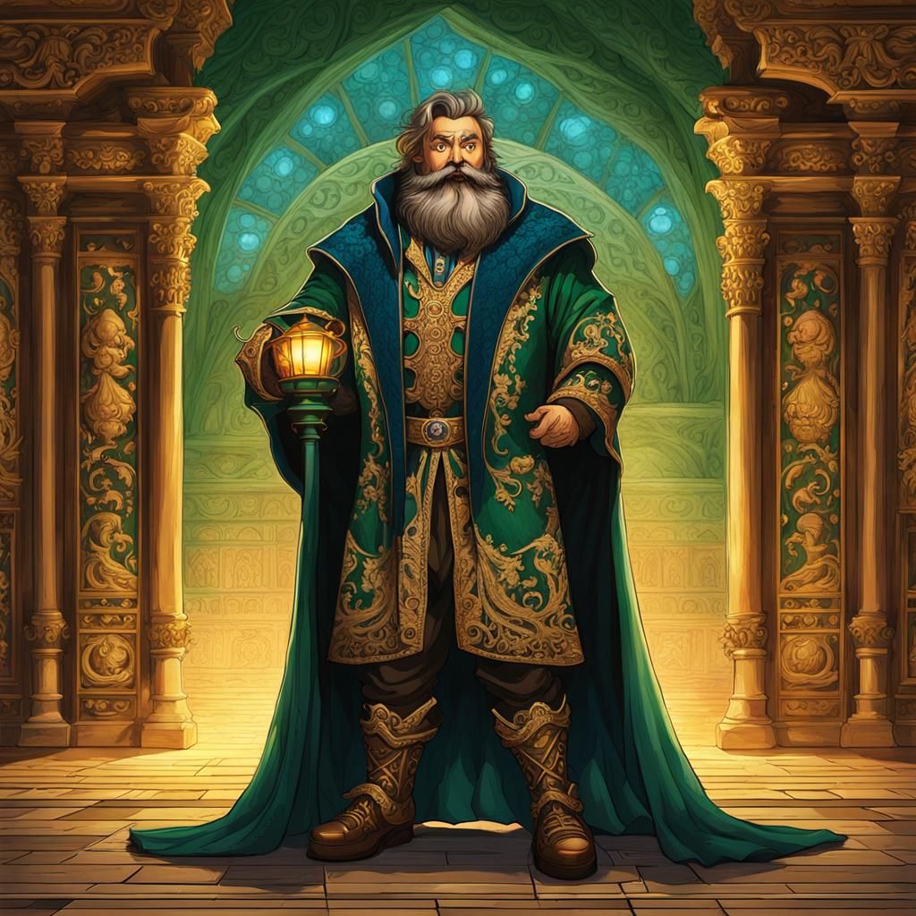 Ornate Dwarf Opera Singer in Baroque Style