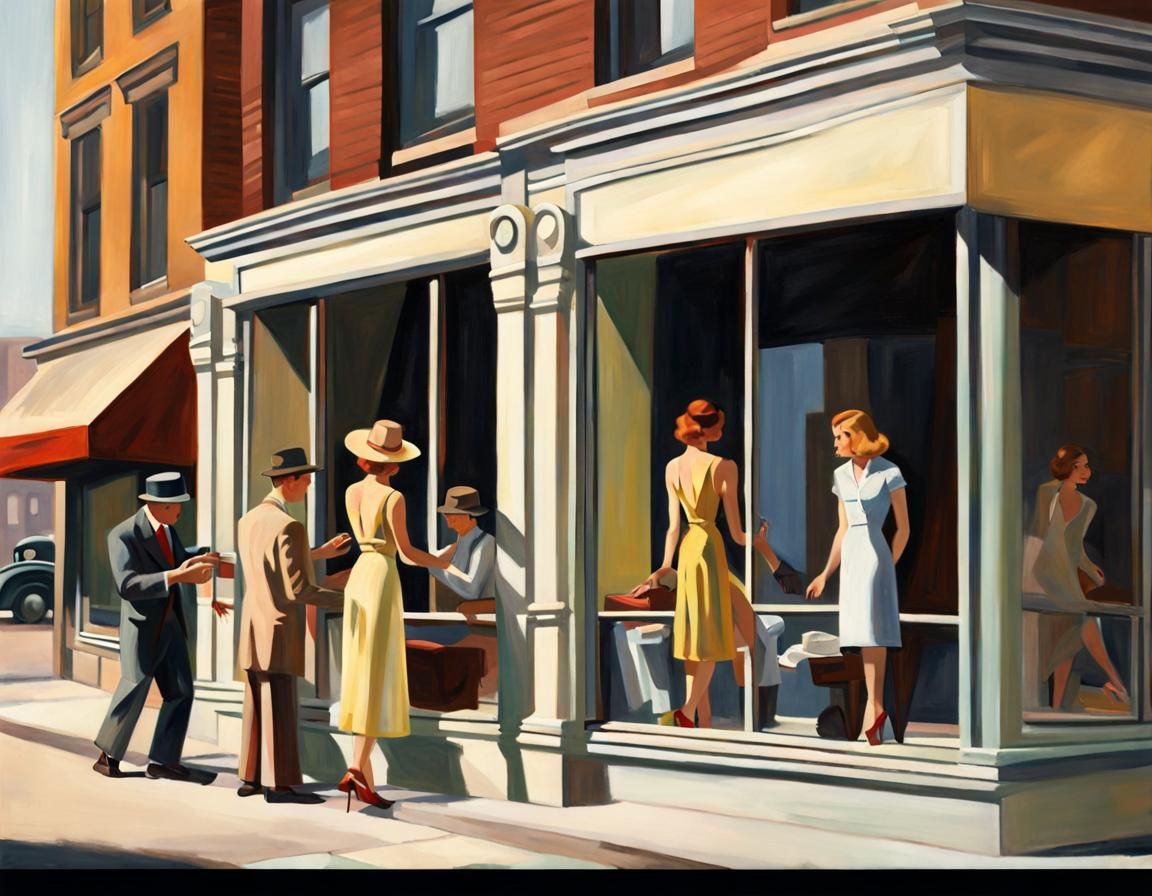 1930s Store Window in Edward Hopper Style