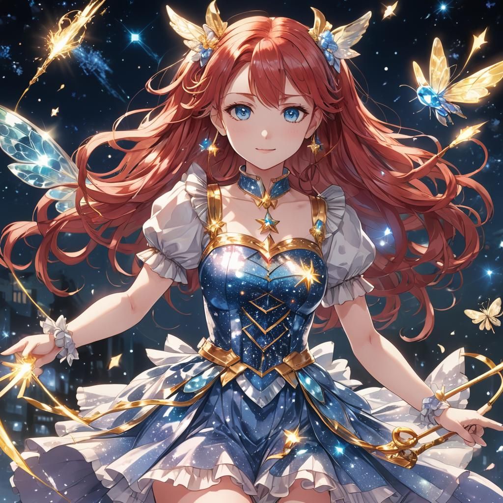 Magical Girl Transformation with Firefly, in Anime Style