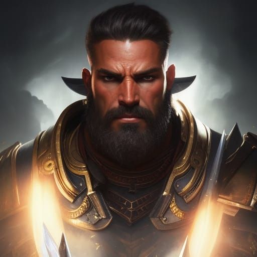 Barbarian Gladiator Portrait in Dark Fantasy Style
