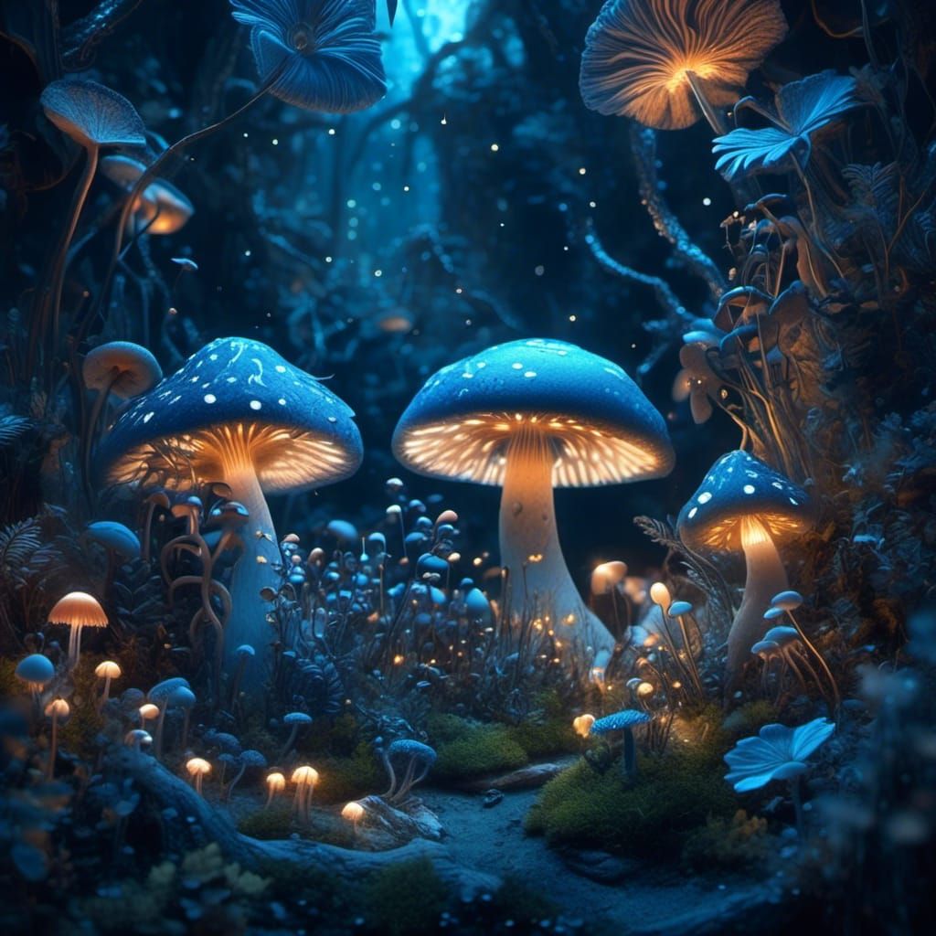 Magical blue forest