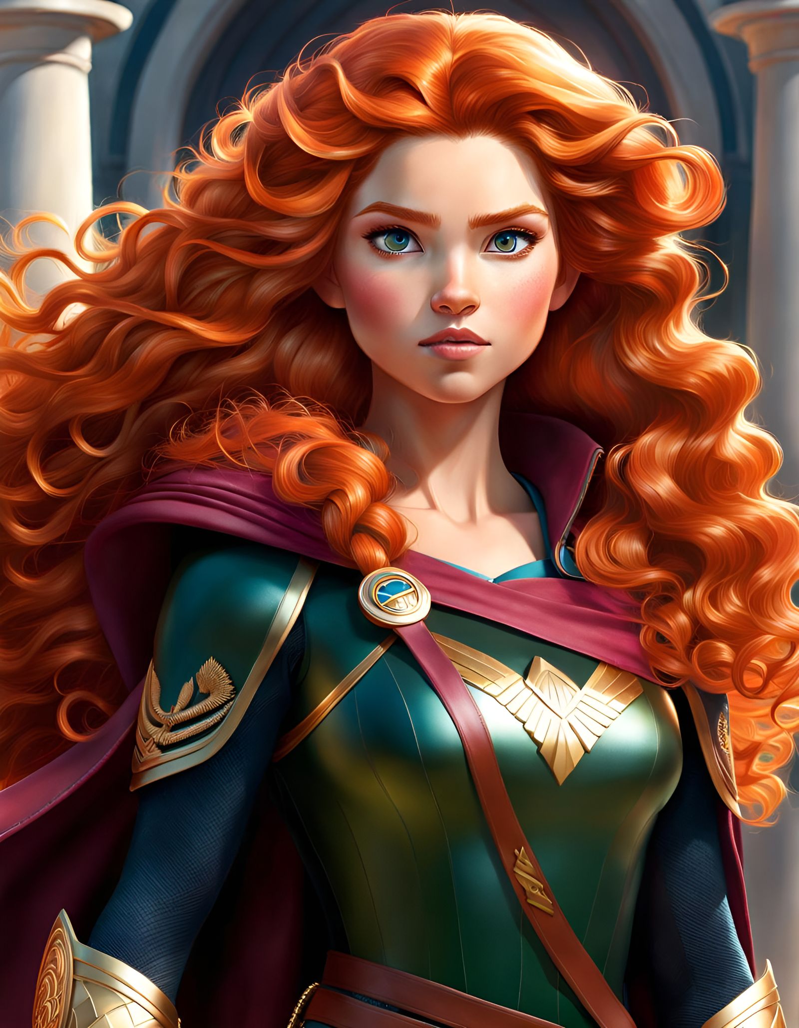 Hyperrealistic Princess Merida as Olympic Champion