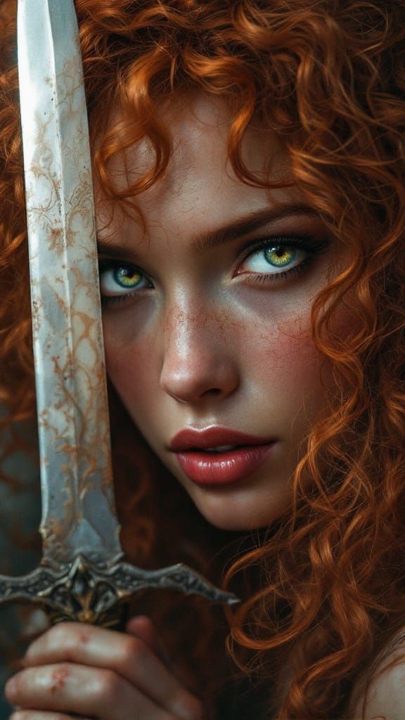 Red-headed Goddess Portrait in Hyperrealistic Digital Art