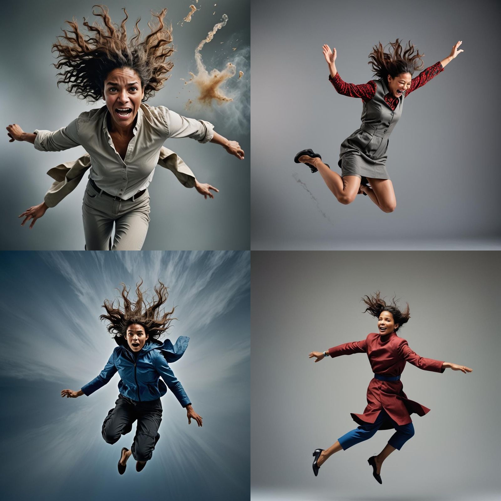 Woman Jumping: Professional Studio Portrait