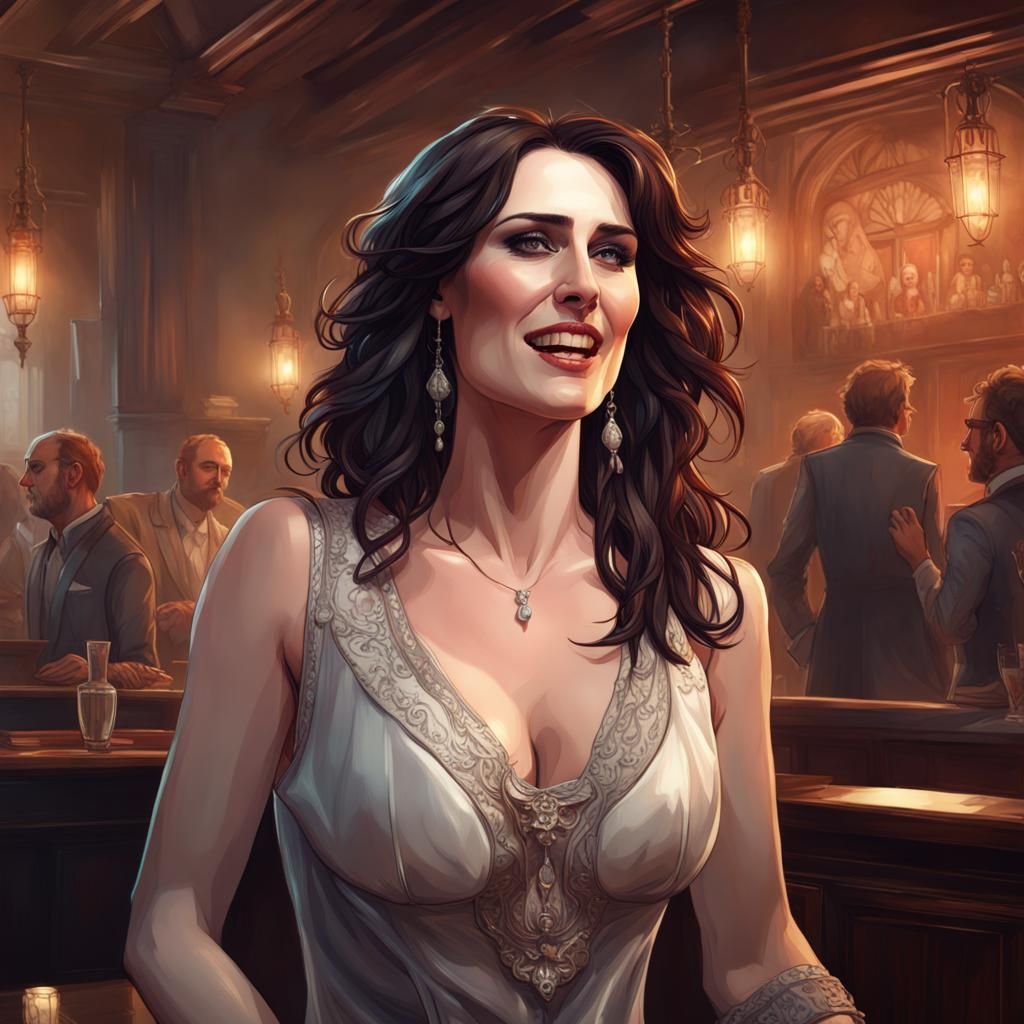 Sharon den Adel Portrait in Art Nouveau Style