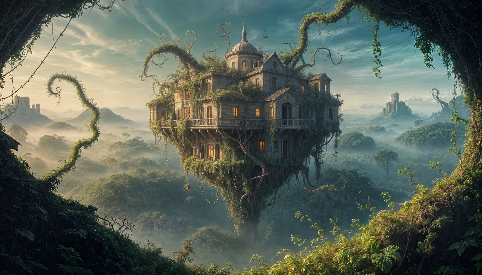 Floating Structures Enveloped in Vines