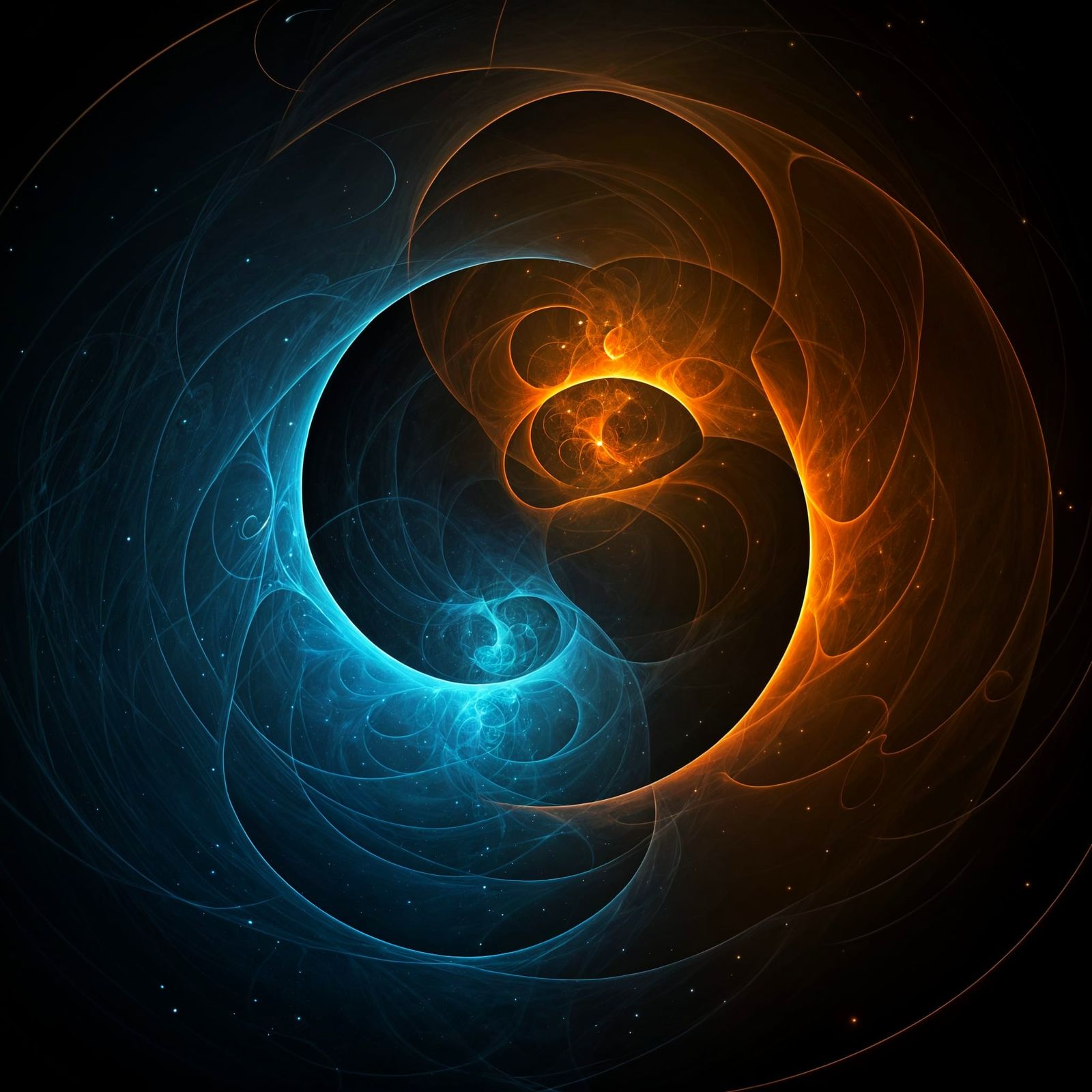 Ethereal Cosmic Harmony in Vibrant Iridescent Hues