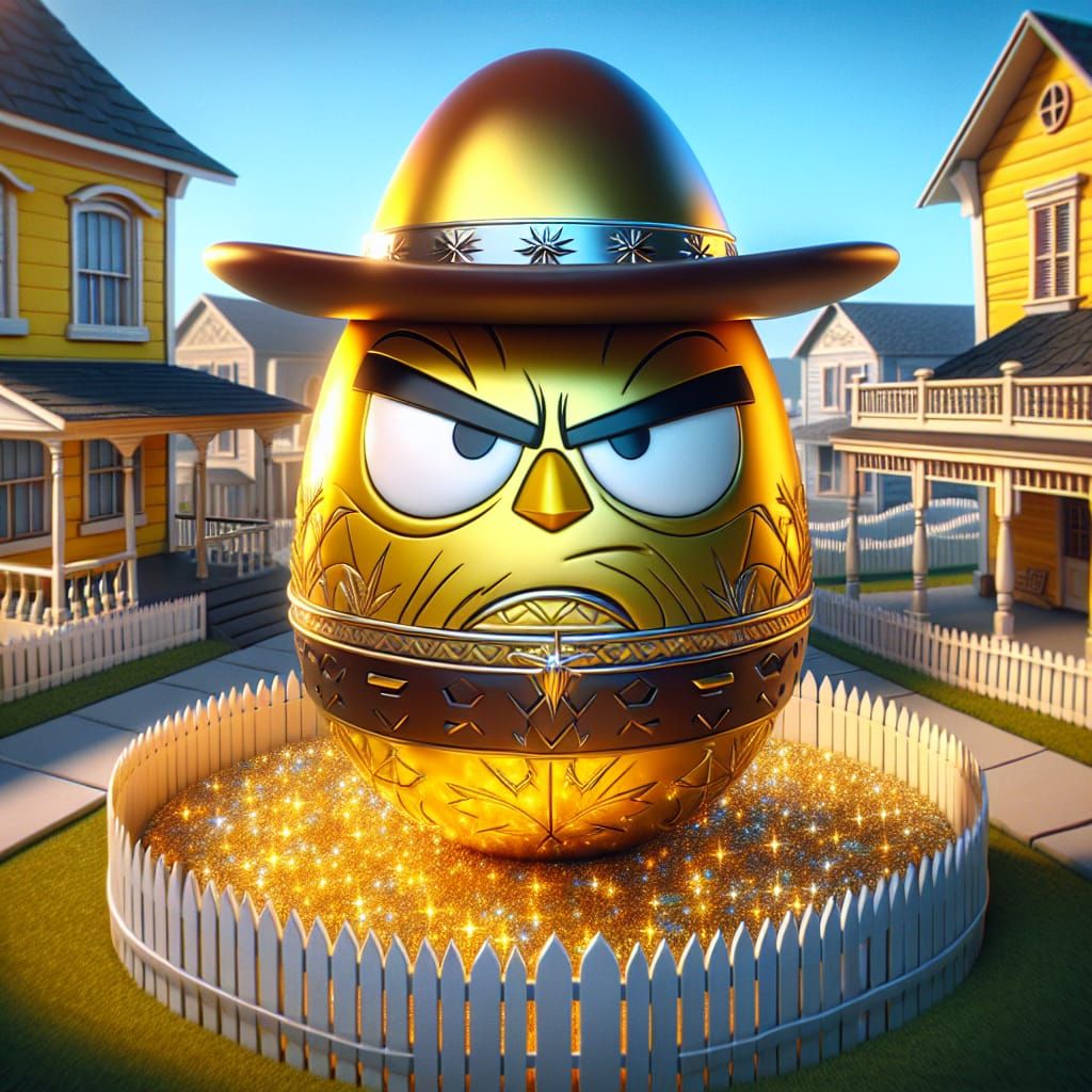 Angry egg Simpsons monument