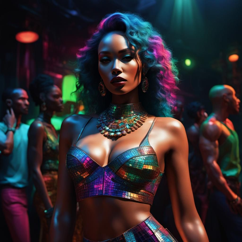 Nightclub Social Scene in Technicolor