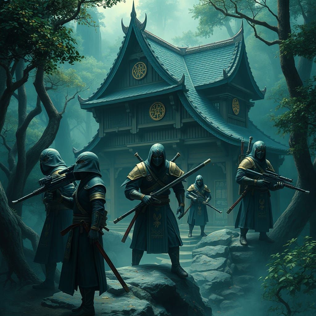 Mystical Ninja Clan's Secret Fortress in Ancient Forest